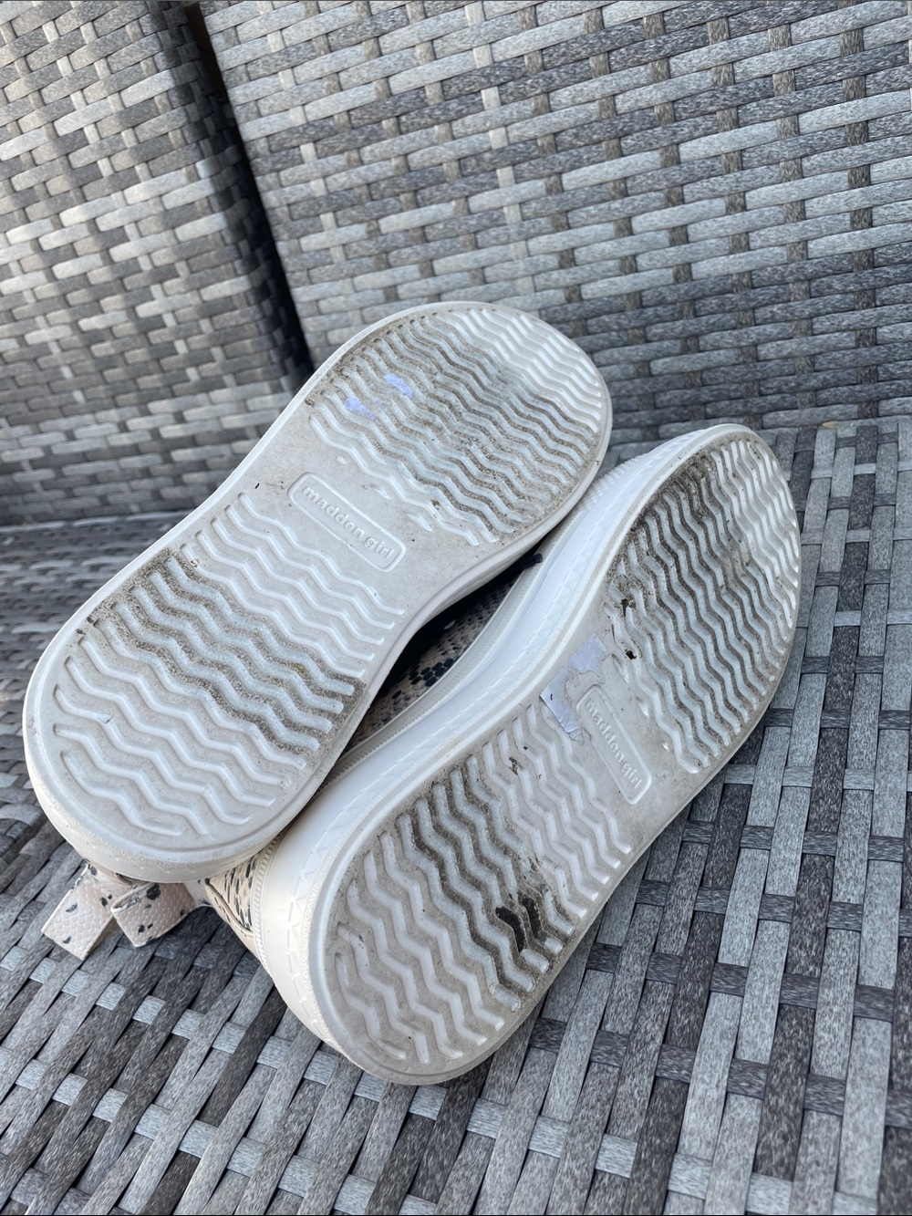 Madden Girl Platform Snake-Print High Top Sneakers in Black & Cream - Picture 4 of 4